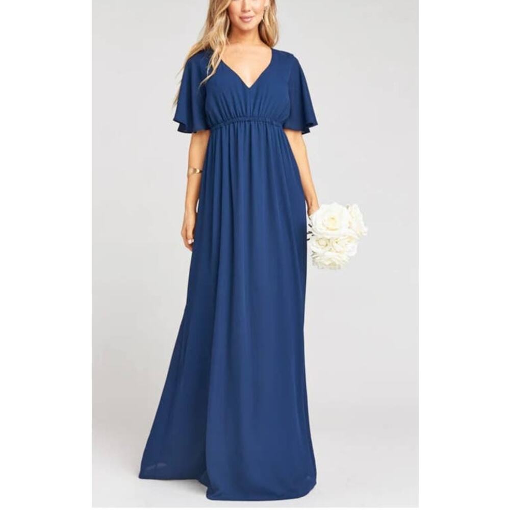 Show Me Your MuMu Emily Maxi Dress Rich Navy Crisp‎ Small NWT